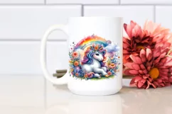 Colorful Baby Unicorn Meadow PNG Product Image 2