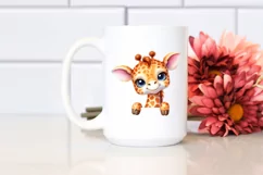 Cute Baby Giraffe Smiling White Paper | Sublimation Clipart Product Image 2