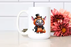 Cute Rhino Wearing Halloween Suit | Sublimation Clipart Product Image 2