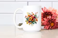 Colorful Bouquet Nasturtium | Sublimation Clipart Product Image 2