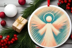 Round Christmas Ornament Sublimation|Clipart Product Image 1