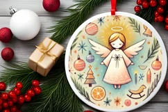 Round Christmas Ornament Sublimation|Clipart Product Image 1