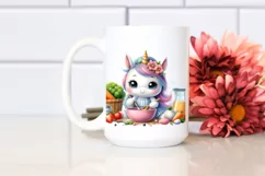 Cute Baby Unicorn Cooking Clipart Product Image 2