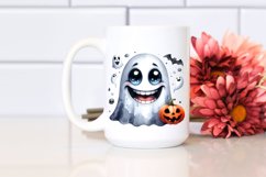 Funny Halloween Ghost with Goofy Smile | Sublimation Clipart Product Image 2