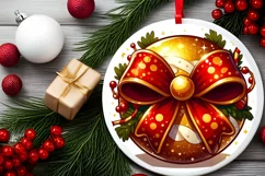 Round Christmas Ornament Sublimation|Clipart Product Image 2