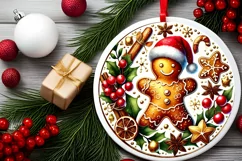 Round Christmas Ornament Sublimation|Clipart Product Image 1