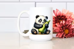 Funny Baby Panda Holding Zucchini | Sublimation | Clipart Product Image 2