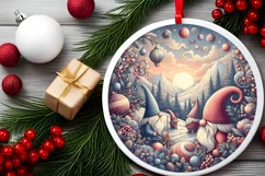 Round Christmas Ornament Sublimation|Clipart Product Image 1