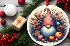 Round Christmas Ornament Sublimation|Clipart Product Image 1
