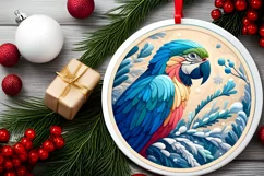 Round Christmas Ornament Sublimation|Clipart Product Image 2