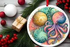 Round Christmas Ornament Sublimation|Clipart Product Image 2