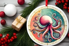 Round Christmas Ornament Sublimation|Clipart Product Image 2