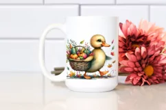 Colorful Baby Duck Autumn Vegetables | Sublimation | Clipart Product Image 2