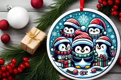 Round Christmas Ornament Sublimation|Clipart Product Image 2