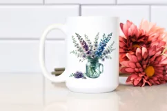 Watercolor Jar | Large Delphinium Clipart Product Image 2