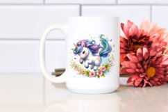 Colorful Tumbling Baby Unicorn with Spring Petals Product Image 2