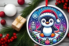 Round Christmas Ornament Sublimation|Clipart Product Image 2