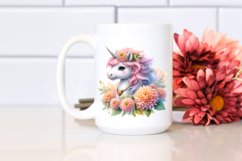 Colorful Baby Unicorn Chrysanthemum Clipart Product Image 2