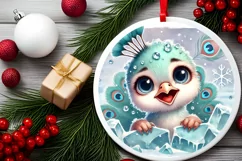 Round Christmas Ornament Sublimation|Clipart Product Image 2