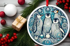 Round Christmas Ornament Sublimation|Clipart Product Image 2