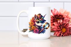 Colorful Baby Unicorn with Magnifying PNG Product Image 2