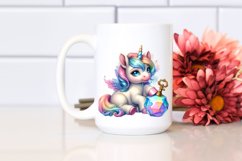 Colorful Baby Unicorn with Clue PNG Product Image 2