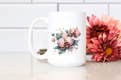 Shiny Metallic Orchid Watercolor Splash | Clipart Product Image 2