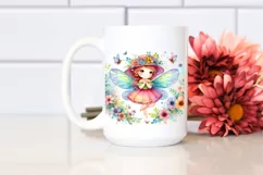 Colorful Whimsical Fairy Watercolor Sublimation Clipart Product Image 2