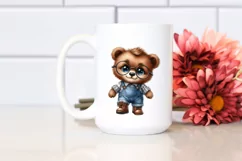 Bear with Funny Haircut and Flower | Clipart Product Image 2
