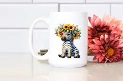Funny Baby Zebra Sunflower Wreath | Sublimation | Clipart Product Image 2