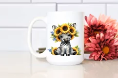 Whimsical Flowers,Baby Zebra |Clipart Product Image 2