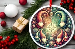 Round Christmas Ornament Sublimation|Clipart Product Image 1