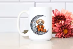 Washed Watercolor Halloween Puppy PNG Product Image 2