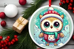 Round Christmas Ornament Sublimation|Clipart Product Image 2