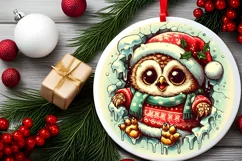 Round Christmas Ornament Sublimation|Clipart Product Image 2