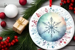 Round Christmas Ornament Sublimation|Clipart Product Image 2