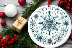 Round Christmas Ornament Sublimation|Clipart Product Image 2
