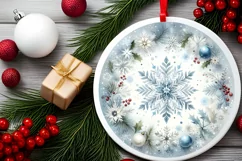 Round Christmas Ornament Sublimation|Clipart Product Image 2