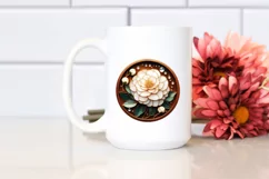 Stained Camellia Wood Splash | Sublimation Clipart Product Image 2