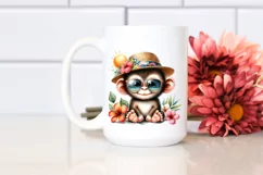 Colorful Cute Baby Monkey with Sunglasses | Clipart Product Image 2