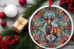 Round Christmas Ornament Sublimation|Clipart Product Image 1