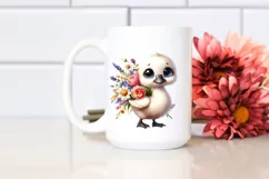 Baby Swan Flower Bouquet Clipart Product Image 2