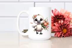 Baby Swan Flower Bouquet Clipart Product Image 2