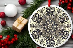 Round Christmas Ornament Sublimation|Clipart Product Image 1