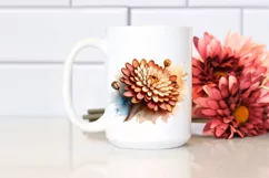Wooden Chrysanthemum | Sublimation Clipart Product Image 2