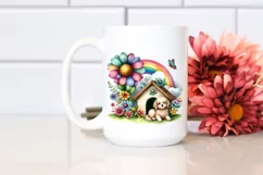 Dog House, Large Flower, Striking Rainbow | Clipart Product Image 2