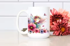 Cute Fairy Tumbling with Flower Petals Sublimation Clipart Product Image 2