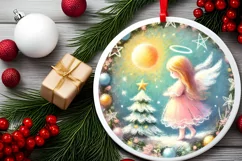 Round Christmas Ornament Sublimation|Clipart Product Image 1