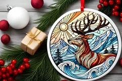 Round Christmas Ornament Sublimation|Clipart Product Image 2