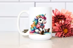 Colorful Baby Unicorn in Square Dancer's Outfit PNG Product Image 2